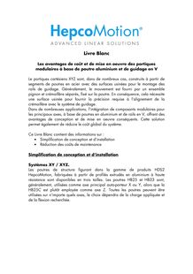 The cost and installation benefits of modular gantry systems using aluminium beams and vee guides