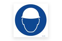 Picto of mandatory head protection signpost
