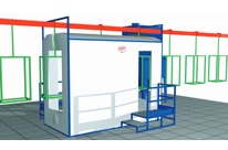 Manual powder painting booths for automtic conveyor