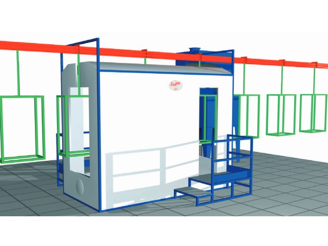 Manual powder painting booths for automtic conveyor