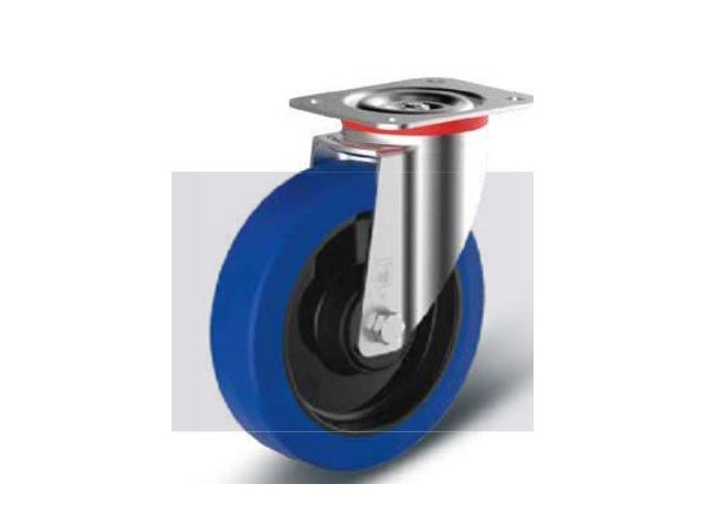 Wheels with steel swivel forks with top plate Wicke - ELASTIC® blue Serie BN L / B