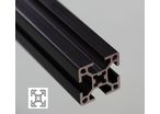 Aluminium profile 30x30 four 8mm slots black anodised