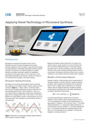 Applying Novel Technology in Microwave Synthesis