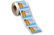 White four-color print polypropylene sticker