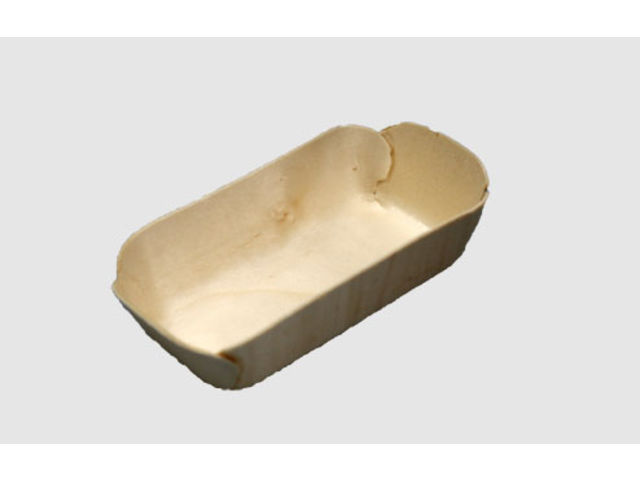 Rectangular thermoformed wooden tray for dairy product, salting, meat, pasta, gratin, ready meal, seafood…