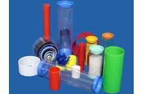 Plastic tube with plastic stopper , container