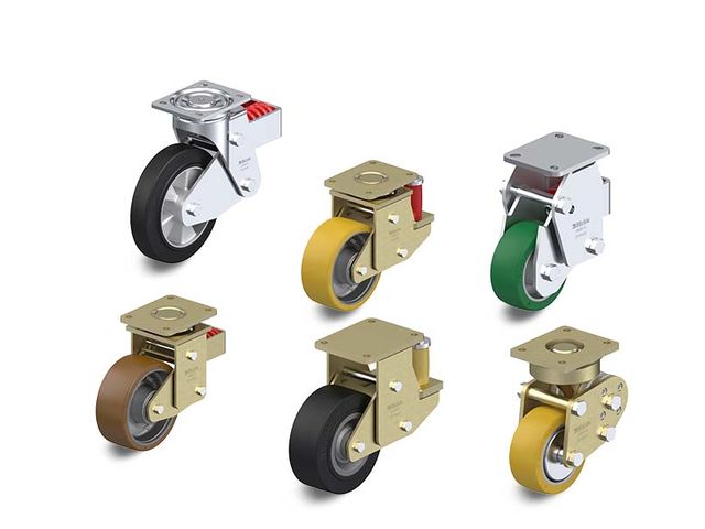 Spring-loaded castors