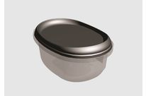 Oval injected plastic box with a tamper evident closure or ice cream, soft margarine, butter, salting, ready meal…