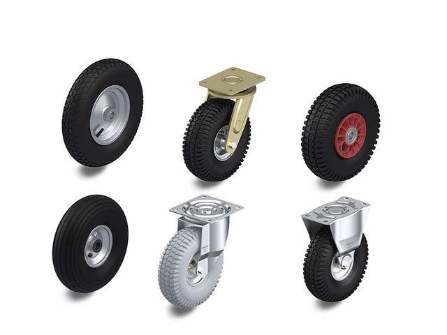 Wheels and castors with pneumatic tyres