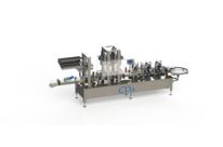 Lystop 4 Automatic labeler and crimper for wine bottles.