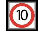Picto of speed limit 10km/h signpost