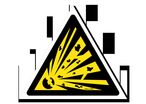 Explosive materials danger sign with picture