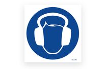 Picto of mandatory hearing protection signpost