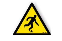 Tripping hazard sign with picture
