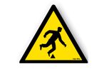 Tripping hazard sign with picture