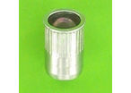 "Rivklés" Flush Nuts : Rivklés, Steel - Knurled Round Body - Thin Head - Open Body