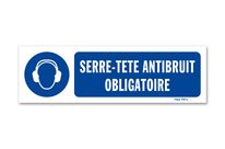 Panneau signalisation picto protection obligatoire ouie avec texte