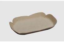 Rectangular thermoformed wooden tray for aromatic herb, cheese, chocolate, pastry, salting, ready meal…