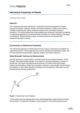 Mechanical Properties of Metals