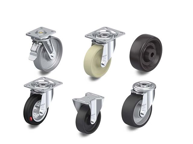 Heat-resistant wheels and castors